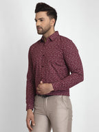 Jainish Maroon Printed Formal Shirt ( JSF 426Maroon ) - Distacart