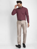 Jainish Maroon Printed Formal Shirt ( JSF 426Maroon ) - Distacart