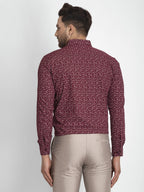 Jainish Maroon Printed Formal Shirt ( JSF 426Maroon ) - Distacart