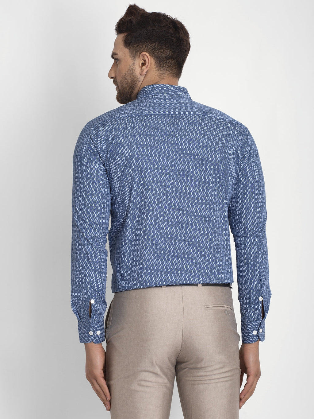 Jainish Blue Men's Cotton Printed Formal Shirts ( SF 428Blue ) - Distacart
