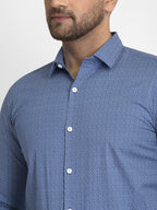 Jainish Blue Men's Cotton Printed Formal Shirts ( SF 428Blue ) - Distacart