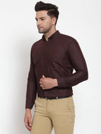 Jainish Brown Men's Cotton Solid Button Down Formal Shirts ( SF 713Coffee ) - Distacart