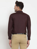 Jainish Brown Men's Cotton Solid Button Down Formal Shirts ( SF 713Coffee ) - Distacart
