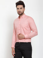 Jainish Red Men's Cotton Solid Button Down Formal Shirts ( SF 713Coral ) - Distacart