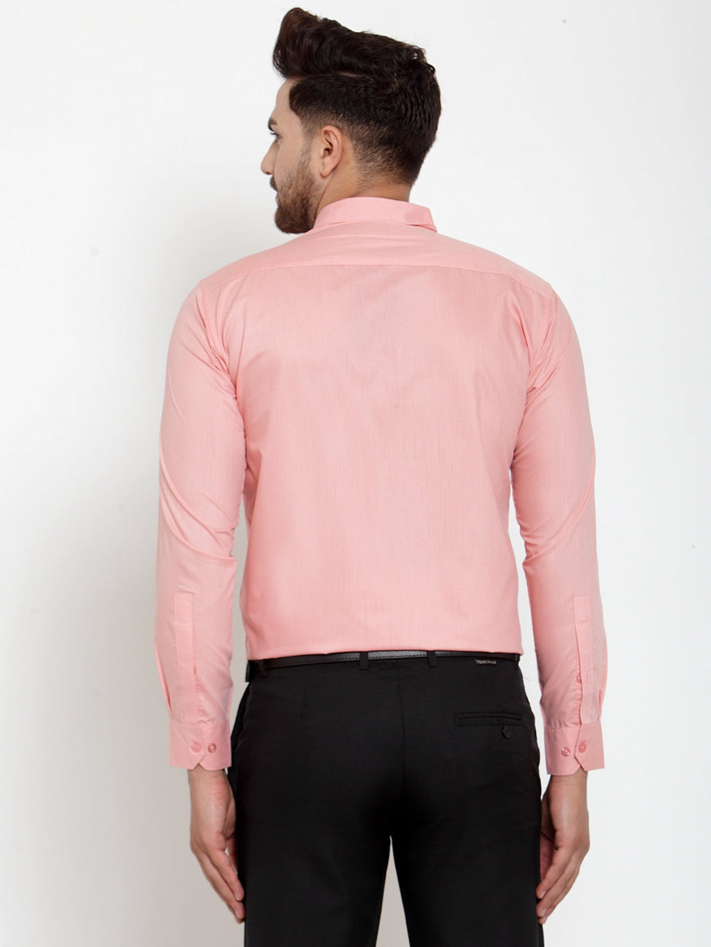 Jainish Red Men's Cotton Solid Button Down Formal Shirts ( SF 713Coral ) - Distacart