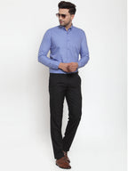 Jainish Blue Men's Cotton Solid Button Down Formal Shirts ( SF 713Light-Blue ) - Distacart