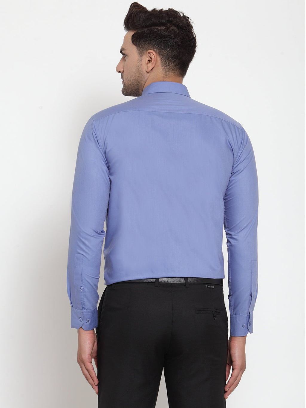 Jainish Blue Men's Cotton Solid Button Down Formal Shirts ( SF 713Light-Blue ) - Distacart