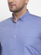 Jainish Blue Men's Cotton Solid Button Down Formal Shirts ( SF 713Light-Blue ) - Distacart
