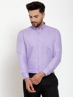 Jainish Purple Men's Cotton Solid Button Down Formal Shirts ( SF 713Light-Purple ) - Distacart