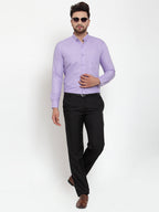 Jainish Purple Men's Cotton Solid Button Down Formal Shirts ( SF 713Light-Purple ) - Distacart