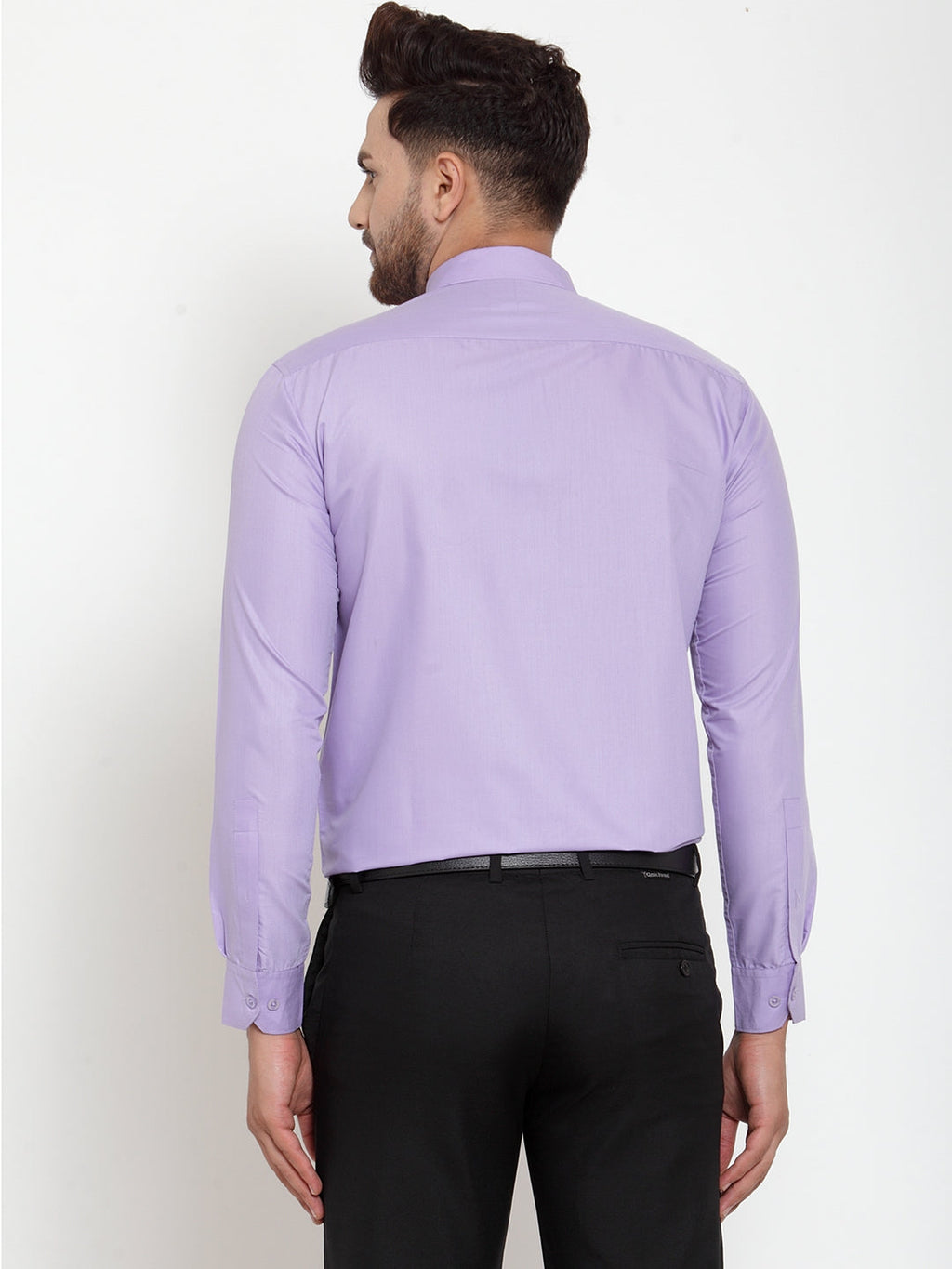Jainish Purple Men's Cotton Solid Button Down Formal Shirts ( SF 713Light-Purple ) - Distacart