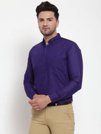 Jainish Purple Men's Cotton Solid Button Down Formal Shirts ( SF 713Purple ) - Distacart