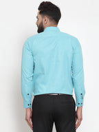 Jainish Green Men's Cotton Solid Button Down Formal Shirts ( SF 734Aqua ) - Distacart