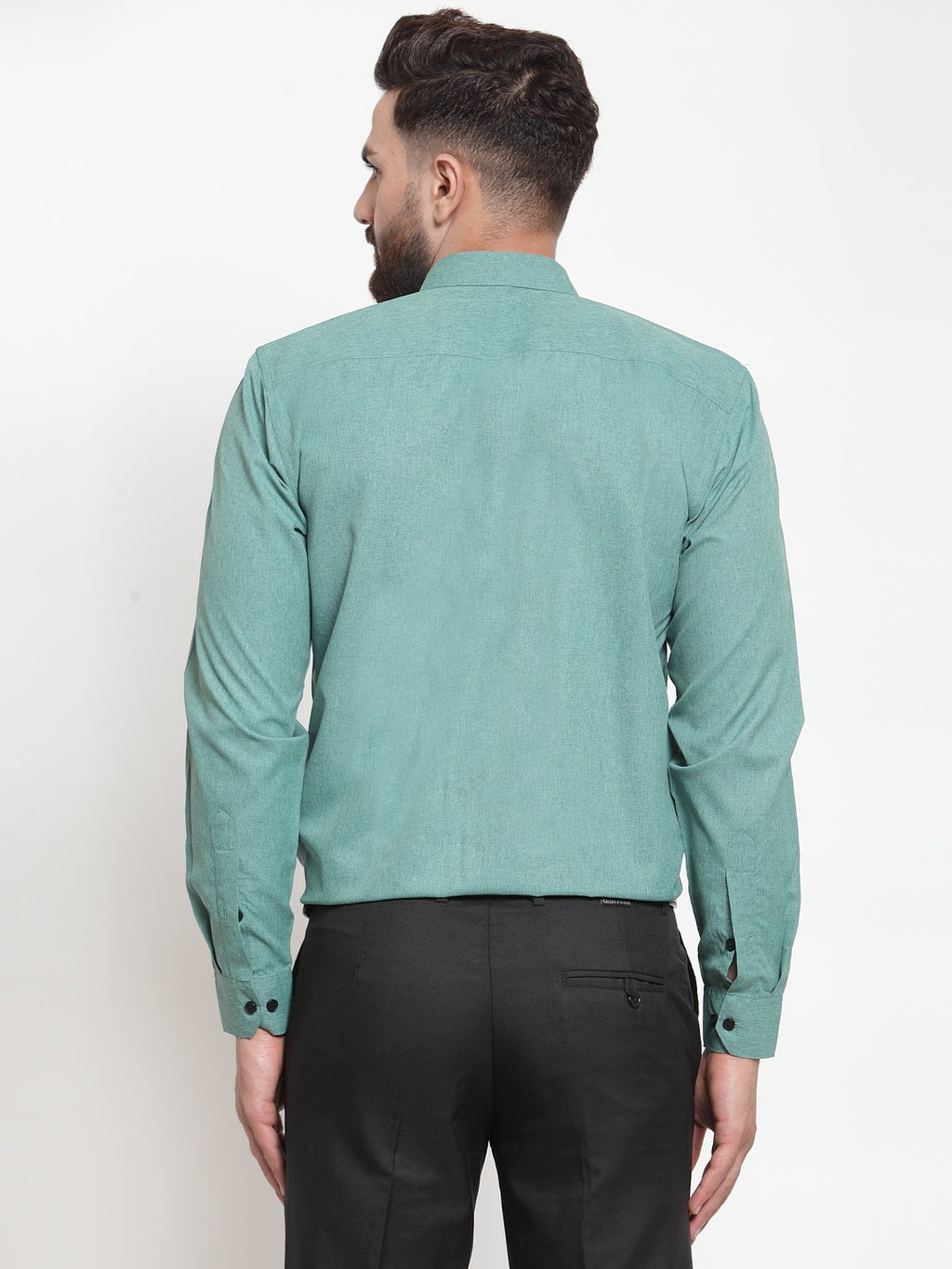 Jainish Green Men's Cotton Solid Button Down Formal Shirts ( SF 734Green ) - Distacart