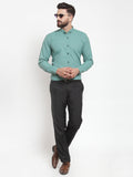 Jainish Green Men's Cotton Solid Button Down Formal Shirts ( SF 734Green ) - Distacart