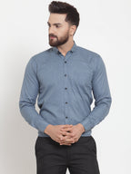Jainish Grey Men's Cotton Solid Button Down Formal Shirts ( SF 734Grey ) - Distacart
