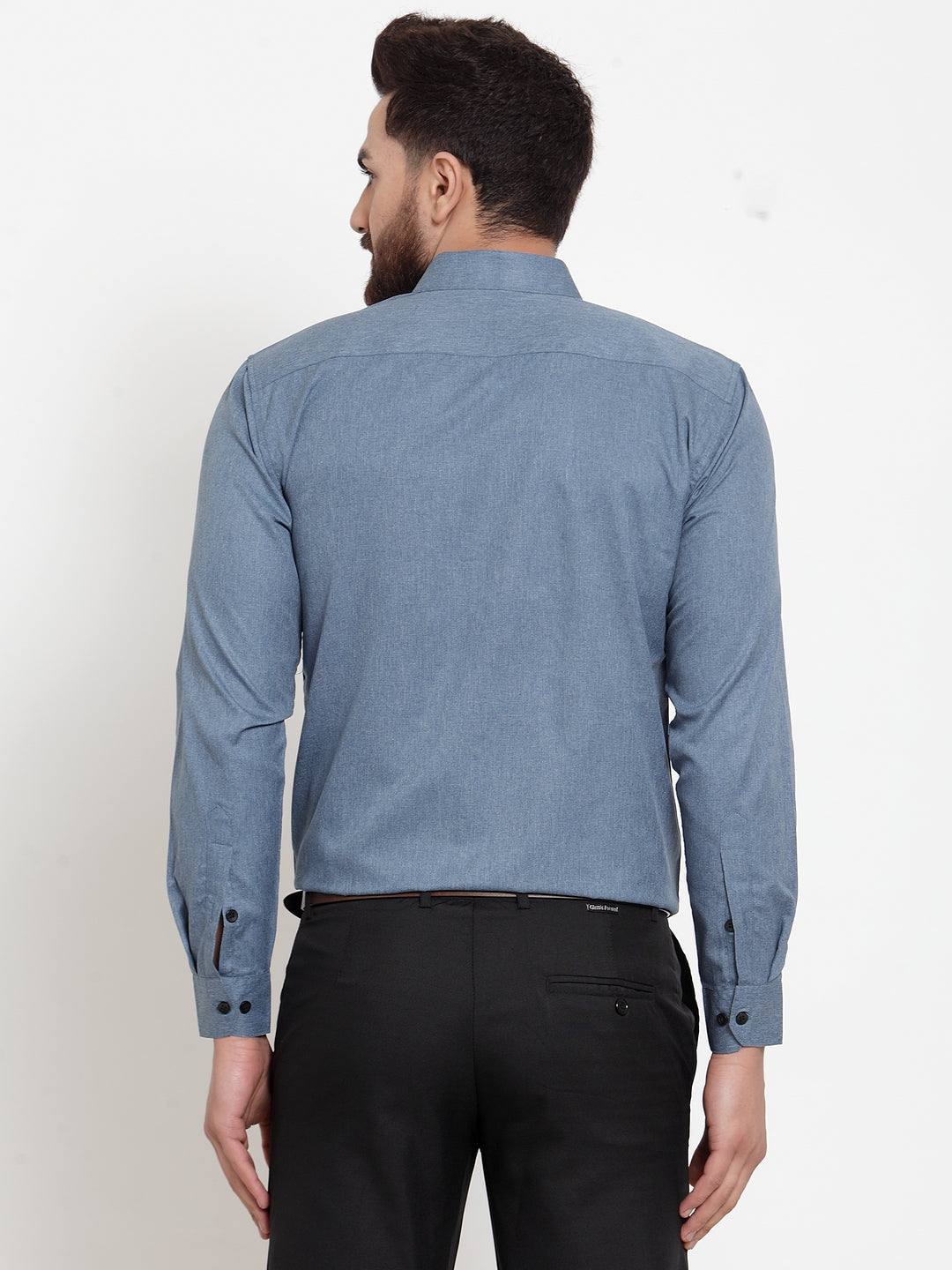 Jainish Grey Men's Cotton Solid Button Down Formal Shirts ( SF 734Grey ) - Distacart