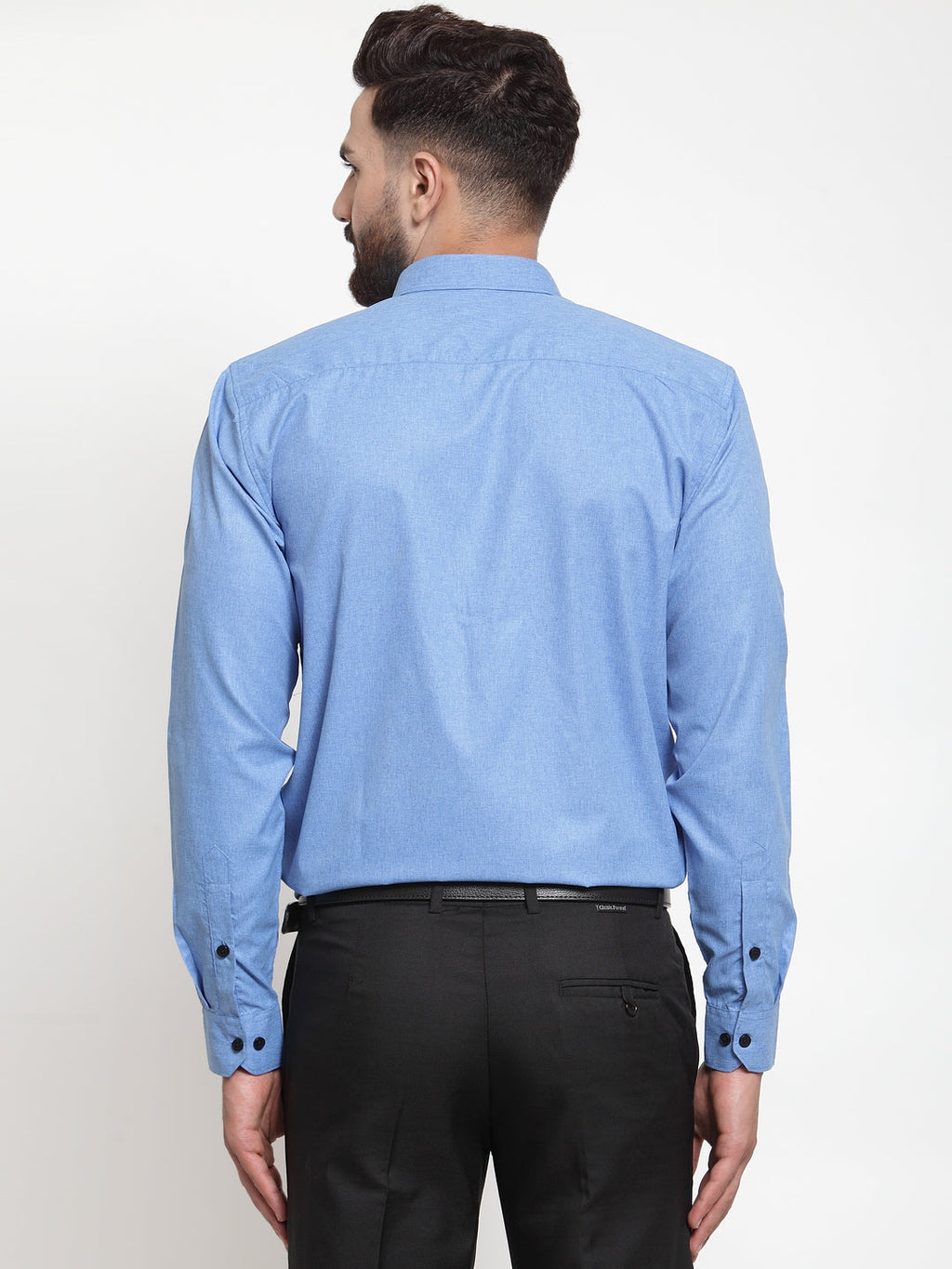 Jainish Blue Men's Cotton Solid Button Down Formal Shirts ( SF 734Light-Blue ) - Distacart