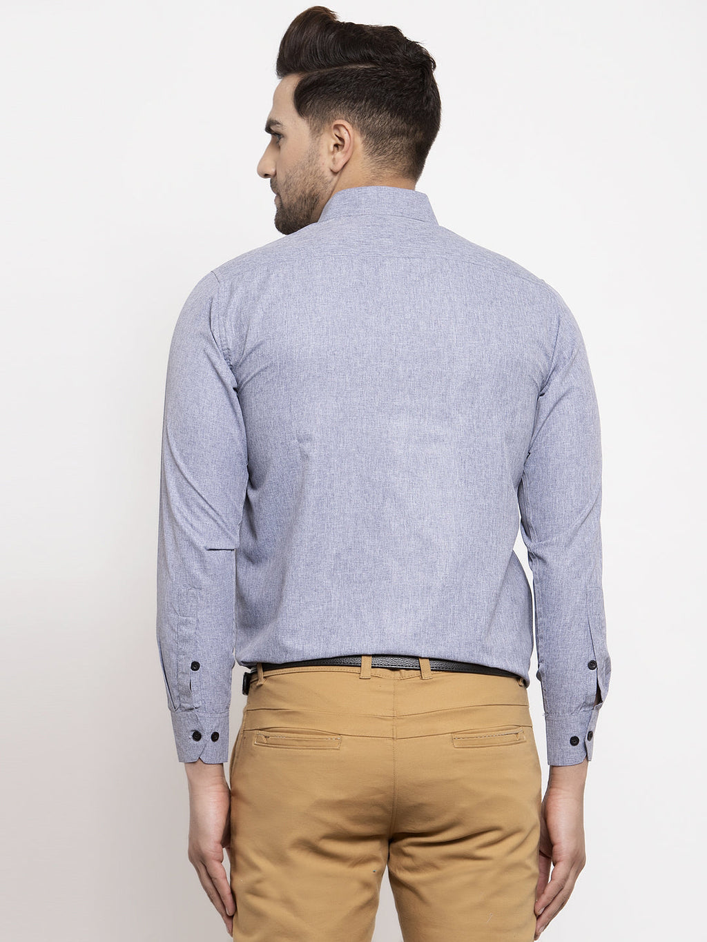 Jainish Grey Men's Cotton Solid Button Down Formal Shirts ( SF 734Light-Grey ) - Distacart