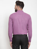 Jainish Purple Men's Cotton Solid Button Down Formal Shirts ( SF 734Purple ) - Distacart