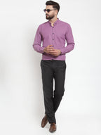 Jainish Purple Men's Cotton Solid Button Down Formal Shirts ( SF 734Purple ) - Distacart