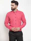 Jainish Red Men's Cotton Solid Button Down Formal Shirts ( SF 734Red ) - Distacart