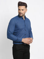 Jainish Navy Men's Cotton Solid Button Down Formal Shirts ( SF 734Teal ) - Distacart