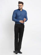 Jainish Navy Men's Cotton Solid Button Down Formal Shirts ( SF 734Teal ) - Distacart