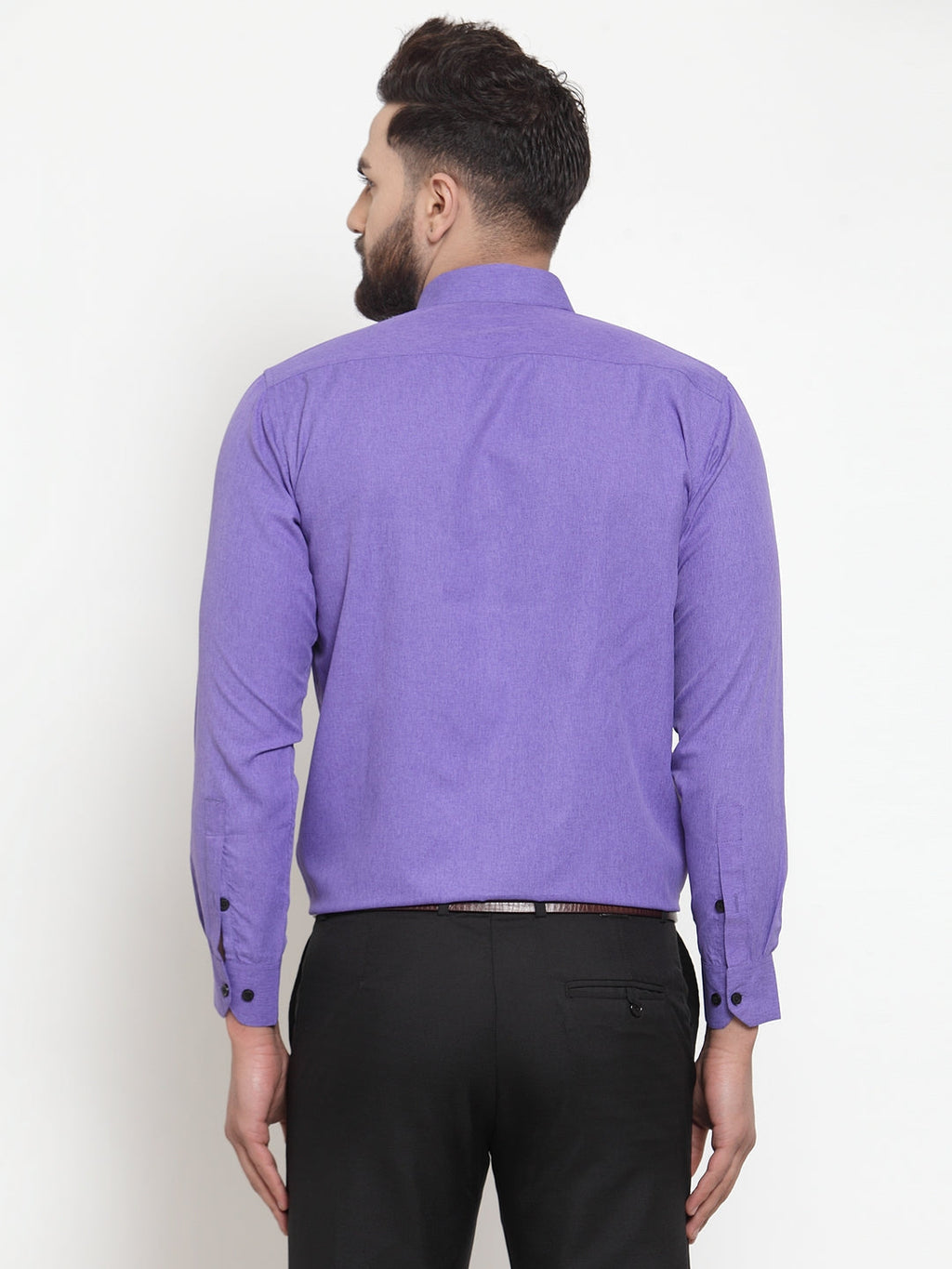 Jainish Purple Men's Cotton Solid Button Down Formal Shirts ( SF 734Voilet ) - Distacart