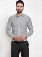 Jainish Black Men's Cotton Striped Formal Shirts ( SF 735Black ) - Distacart