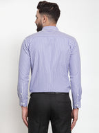 Jainish Blue Men's Cotton Striped Formal Shirts ( SF 735Blue ) - Distacart