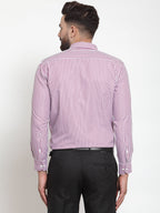 Jainish Purple Men's Cotton Striped Formal Shirts ( SF 735Purple ) - Distacart