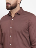 Jainish Brown Men's Cotton Polka Dots Formal Shirts ( SF 736Coffee ) - Distacart