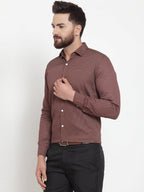Jainish Brown Men's Cotton Polka Dots Formal Shirts ( SF 736Coffee ) - Distacart