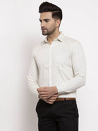 Jainish Cream Men's Cotton Polka Dots Formal Shirts ( SF 736Cream ) - Distacart