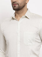 Jainish Cream Men's Cotton Polka Dots Formal Shirts ( SF 736Cream ) - Distacart