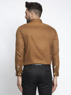 Jainish Brown Men's Cotton Polka Dots Formal Shirts ( SF 736Dark-Brown ) - Distacart