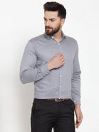 Jainish Grey Men's Cotton Polka Dots Formal Shirts ( SF 736Grey ) - Distacart