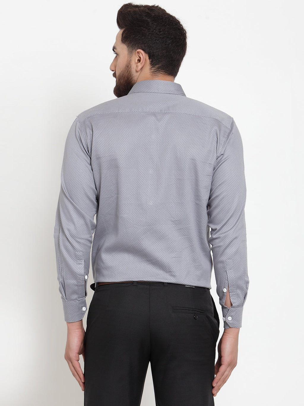 Jainish Grey Men's Cotton Polka Dots Formal Shirts ( SF 736Grey ) - Distacart