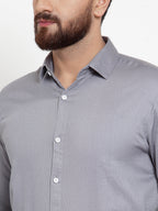Jainish Grey Men's Cotton Polka Dots Formal Shirts ( SF 736Grey ) - Distacart