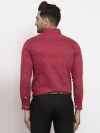 Jainish Maroon Men's Cotton Polka Dots Formal Shirts ( SF 736Maroon ) - Distacart
