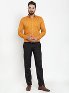 Jainish Yellow Men's Cotton Polka Dots Formal Shirts ( SF 736Mustard ) - Distacart