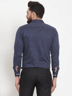 Jainish Navy Men's Cotton Polka Dots Formal Shirts ( SF 736Navy ) - Distacart
