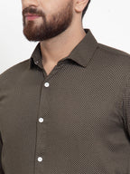 Jainish Olive Men's Cotton Polka Dots Formal Shirts ( SF 736Olive ) - Distacart