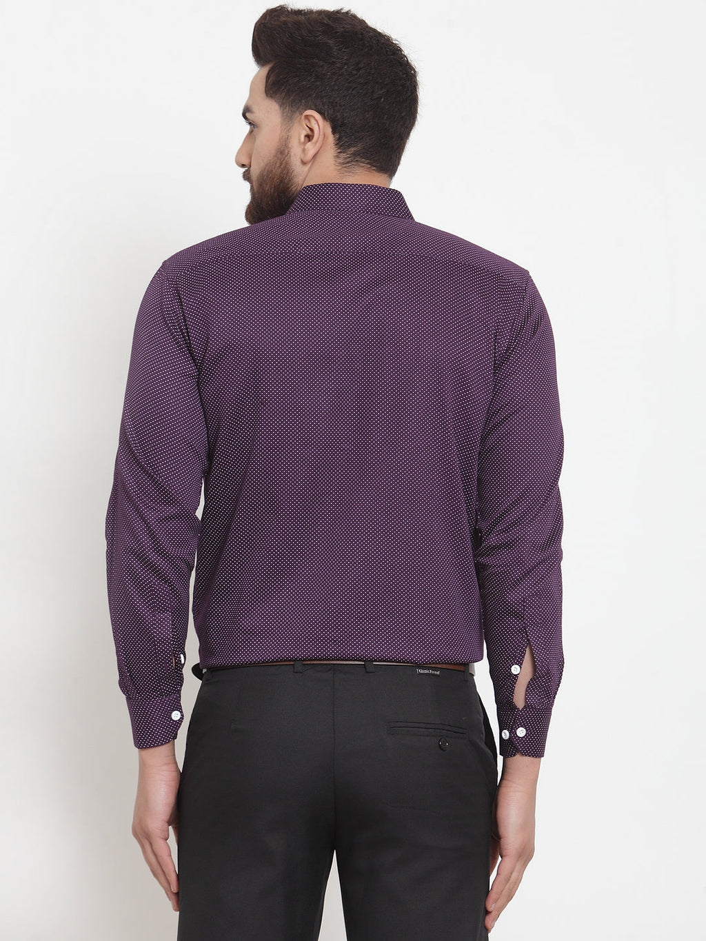 Jainish Purple Men's Cotton Polka Dots Formal Shirts ( SF 736Purple ) - Distacart