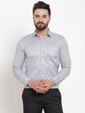 Jainish Grey Men's Cotton Stiped Formal Shirts ( SF 737Grey ) - Distacart