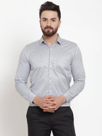 Jainish Grey Men's Cotton Stiped Formal Shirts ( SF 737Grey ) - Distacart