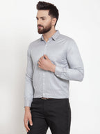 Jainish Grey Men's Cotton Stiped Formal Shirts ( SF 737Grey ) - Distacart