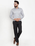 Jainish Grey Men's Cotton Stiped Formal Shirts ( SF 737Grey ) - Distacart