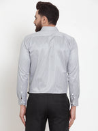 Jainish Grey Men's Cotton Stiped Formal Shirts ( SF 737Grey ) - Distacart